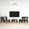 vidaXL Set Mobili TV 8 pz Grigio Lucido in Legno Multistrato