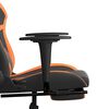 vidaXL Sedia da Gaming con Poggiapiedi Nero e Arancione in Similpelle