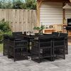 vidaXL Set da Pranzo da Giardino 9 pz con Cuscini Nero in Polyrattan