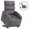 vidaXL Poltrona Alzapersona Massaggi Elettrica Grigio Scuro Tessuto