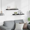 vidaXL Mensole con Sporgenza 2 pz Nere 60x9x3 cm MDF