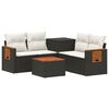 vidaXL Set di divani 6 pz Nero e Bianco Crema