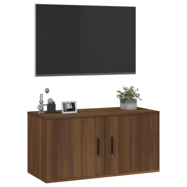 vidaXL Mobile Porta TV a Parete rovere marrone 80x34,5x40 cm