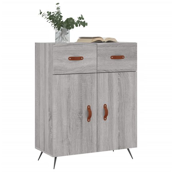 vidaXL Credenza Grigio Sonoma 69,5x34x90 cm in Legno Multistrato