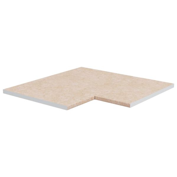 vidaXL Piano da Cucina Angolare Beige Trama Marmorea Legno Multistrato