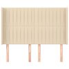 vidaXL Testiera ad Orecchio Crema 147x16x118/128 cm in Tessuto