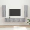 vidaXL Set mobile TV 3 pcs Grigio Sonoma Legno multistrato