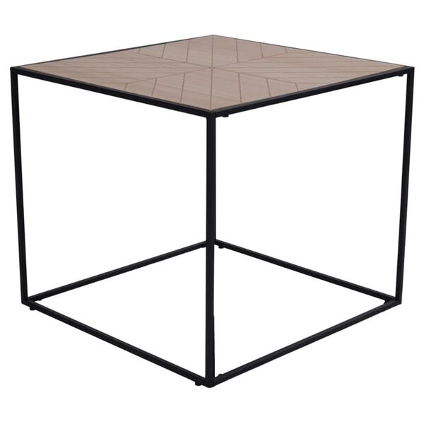 House Nordic Tavolino Johanna 50 cm Quadrato Nero e Naturale