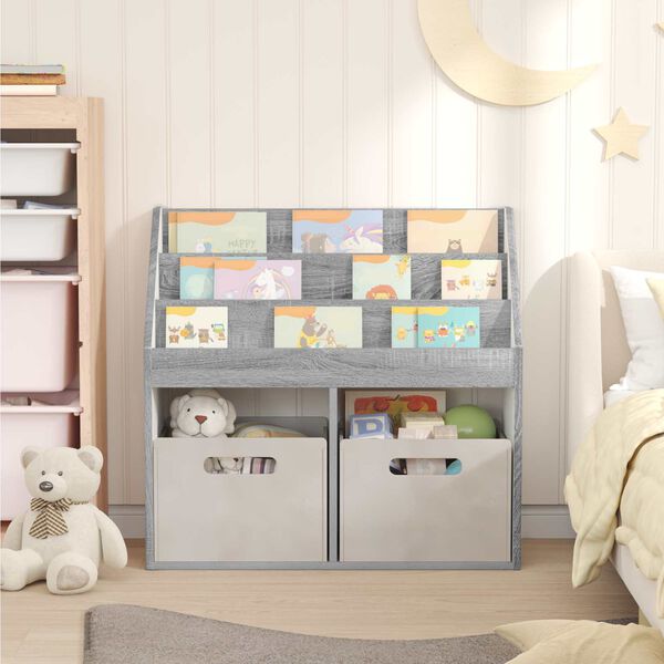 vidaXL Libreria per Bambini Grigio Sonoma 72,5 x 29,5 x 69 cm