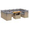 vidaXL Set Divano da Giardino 10 pz con Cuscini Beige in Polyrattan