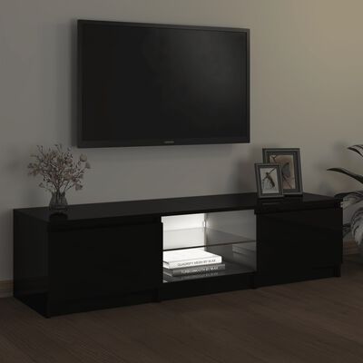 vidaXL Mobile Porta TV con Luci LED Nero 140x40x35,5 cm