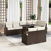 vidaXL Set di divani con cuscino 9 pcs Marrone e Crema polyrattan
