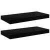 vidaXL Scaffali a Parete 2 pz Nero Lucido 50x23x3,8 cm in MDF