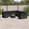vidaXL Set Divani da Giardino 12 pz con Cuscini Nero in Polyrattan