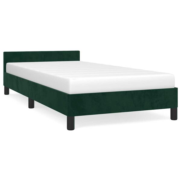 vidaXL Giroletto senza Materasso Verde Scuro 90x190 cm in Velluto