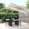 vidaXL Set Bar da Giardino 7 pz con Cuscini in Polyrattan Nero