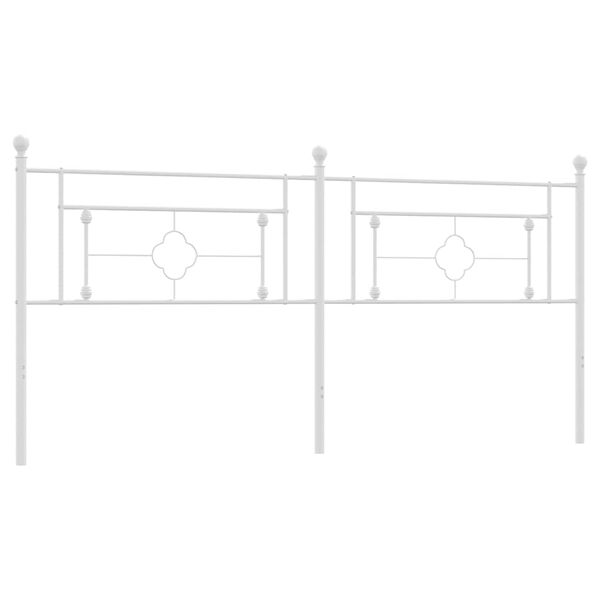 vidaXL Testiera di Ricambio in Metallo Bianco 200 cm