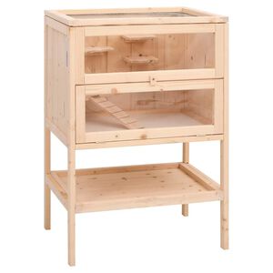 vidaXL Gabbia per criceti 55x40x80 cm in legno massello di abete