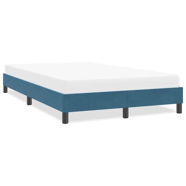 vidaXL Giroletto senza Materasso Blu Scuro 120x210 cm Velluto
