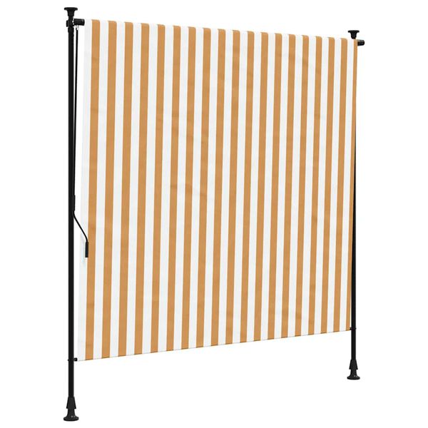 vidaXL Tenda a Rullo Esterno Arancio Bianca 200x270cm Tessuto Acciaio