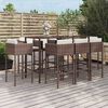 vidaXL Set Bar da Giardino 9 pz con Cuscini in Polyrattan Marrone