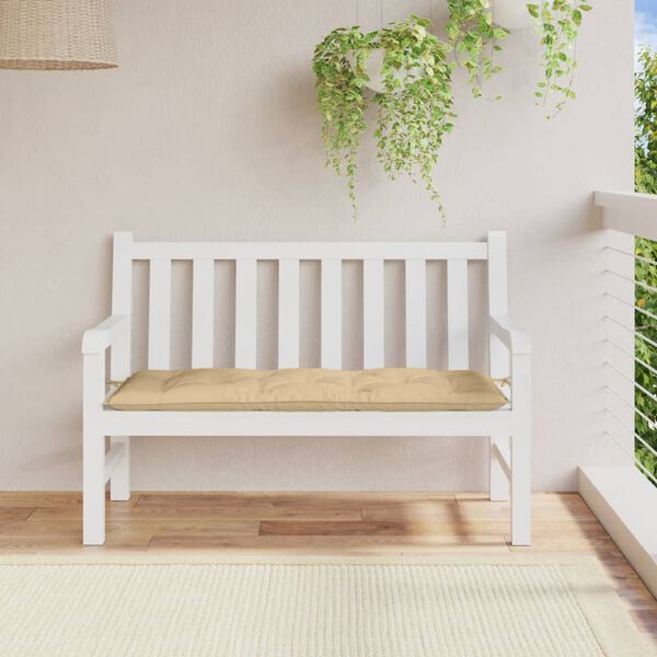 vidaXL Cuscino per Panca da Giardino Beige Mélange 120x50x7cm Tessuto