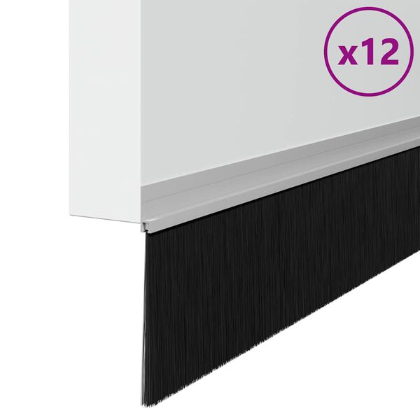 vidaXL Spazzole per porte autoadesive 12 pcs Argento 100 cm