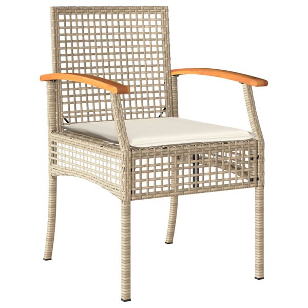 vidaXL Set da Pranzo da Giardino 7 pz con Cuscini Beige in Polyrattan