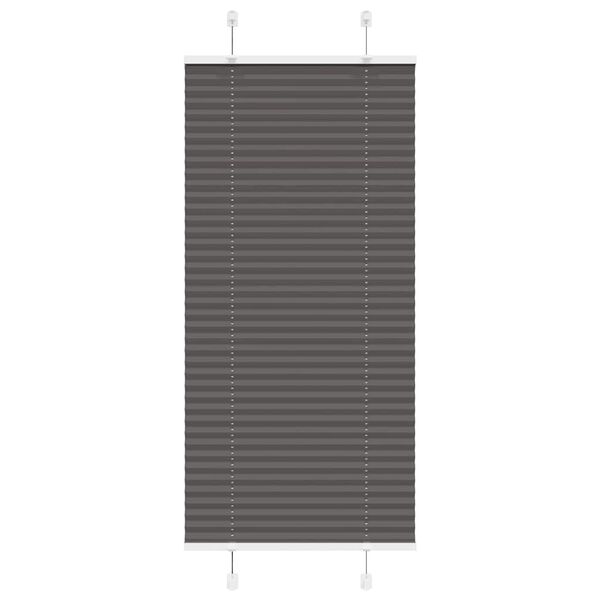 vidaXL Tenda Plissettata Nera 65x100 cm Larghezza Tessuto 64,4 cm