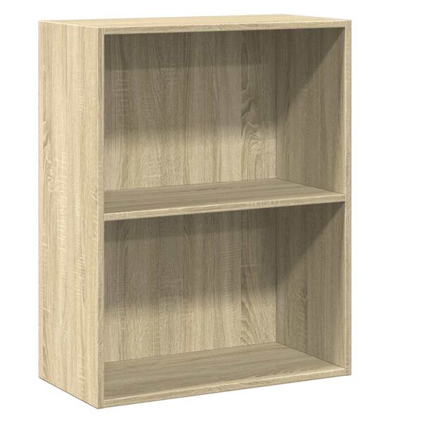 vidaXL Libreria 2 Ripiani Rovere Sonoma 60x30x76,5cm Legno Multistrato