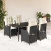 vidaXL Set da Pranzo da Giardino 5 pz Nero con Cuscini in Polyrattan