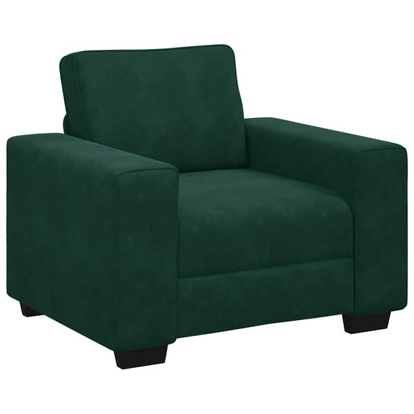 vidaXL Divano Sedia Verde Scuro 100x77x82 cm Velluto
