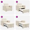 vidaXL Divano letto estraibile singolo Bianco crema 90 x 165 x 87 cm