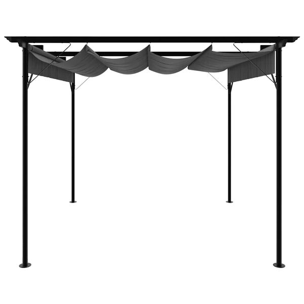 vidaXL Pergola con Tetto Retrattile Antracite 3x3m in Acciaio 180 g/m&sup2;