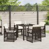vidaXL Set da Pranzo per Giardino 5 pcs Marrone polyrattan