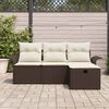 vidaXL Set Divano da Giardino con cuscino 4 pcs Marrone Poly Rattan