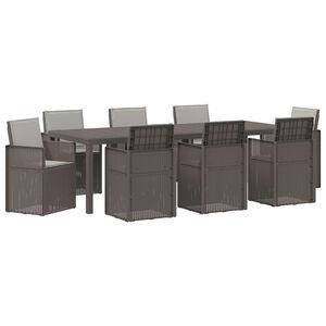 vidaXL Set da Pranzo per Giardino 9 pz Grigio Chiaro PP