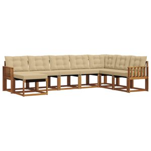 vidaXL Set di divani da esterno 8 pz Naturale e Beige
