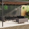 vidaXL Divani da Giardino 10 pz con Cuscini in Polyrattan Grigio Scuro