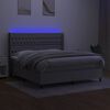 vidaXL Letto a Molle Materasso e LED Grigio Chiaro 160x200 cm Tessuto