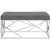 vidaXL Panca 97 cm Grigio Scuro in Velluto e Acciaio Inossidabile