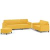 vidaXL Set di Divani 3 pz con Cuscini Decorativi Giallo in Velluto