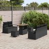 vidaXL Set Divano da Giardino con cuscino con archiviazione 8 pcs Nero