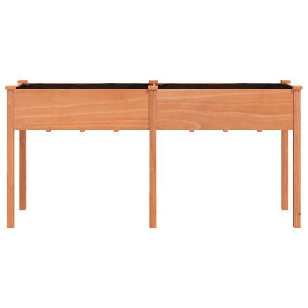 vidaXL Fioriera con Fodera Marrone 161x45x76cm Legno Massello di Abete