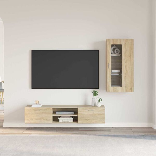 vidaXL Set mobile TV con porta FLORIN Rovere Sonoma Legno multistrato