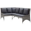 vidaXL Divani Angolari da Giardino 2 pz in Polyrattan Grigio
