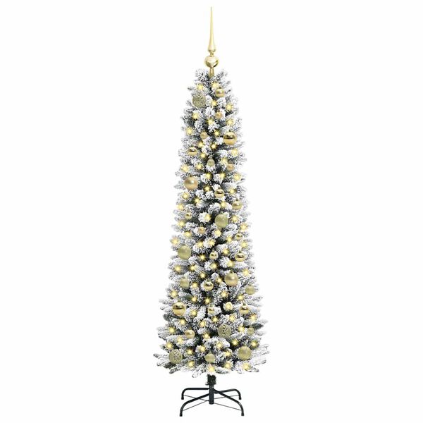 vidaXL Albero di Natale artificiale con 150 LED Verde e bianco 150 cm