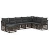 vidaXL Set Divano da Giardino 8 pz Grigio polyrattan