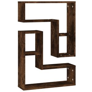 vidaXL Mensole da Parete 2pz Rovere Fumo 50x15x50 cm Legno Multistrato