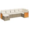 vidaXL Set Divani da Giardino 7 pz con Cuscini Beige in Polyrattan